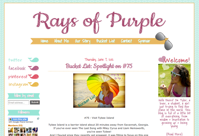 Rays of Purple Blogger Makeover